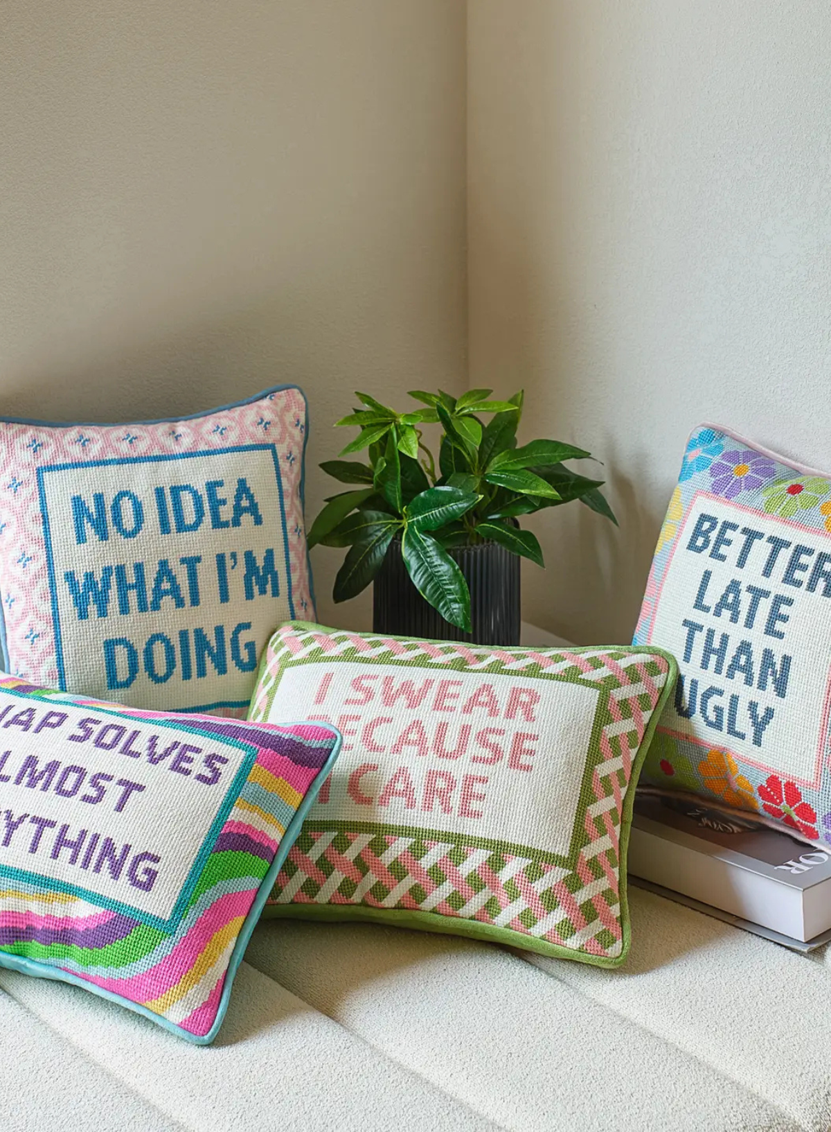 A Nap Solves Almost Everything Needlepoint Cushion from Peking Handicraft