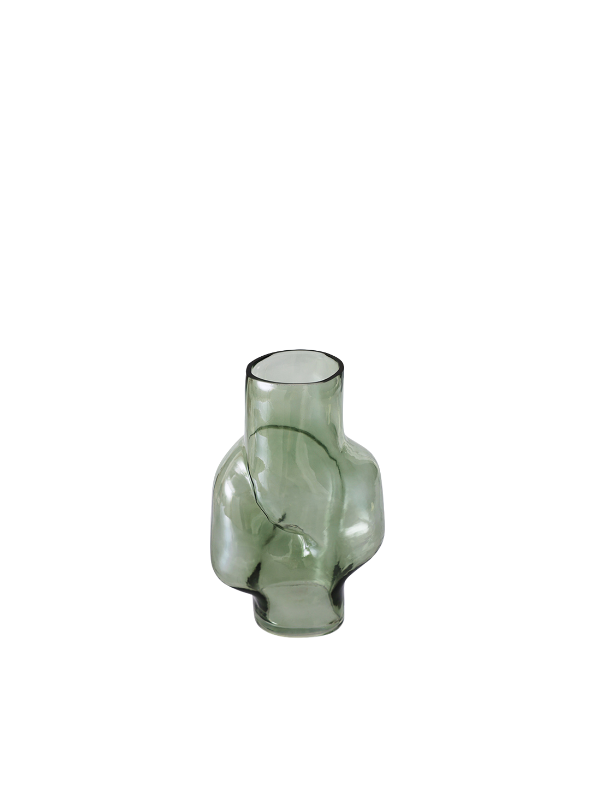 HK Living High Gleam Glass Vase in Olive