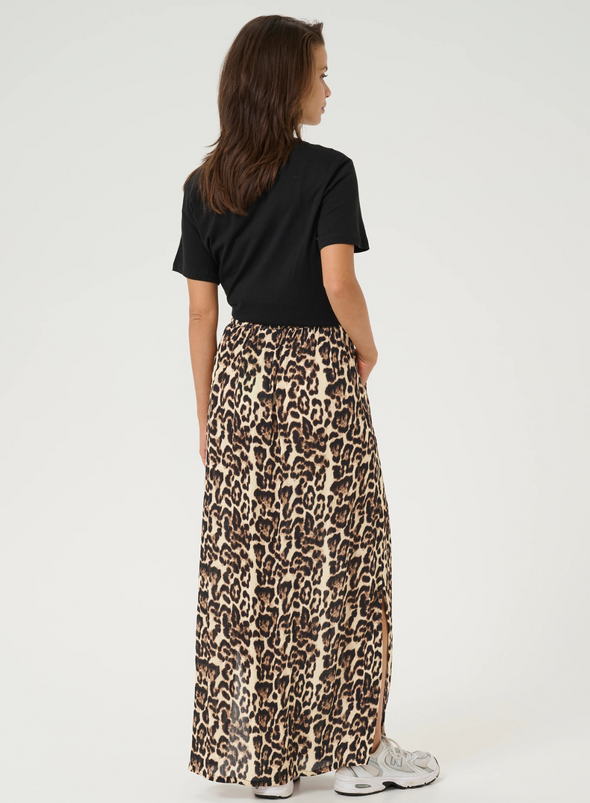 Edita Amber Skirt in Naturel Leopard from Kaffe