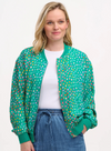 Bobbi Bomber Jacket in Green, Rainbow Pebbles from Sugarhill