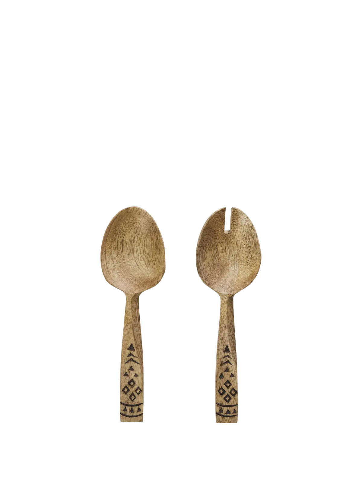 Hand Carved Wooden Salad Set from Madam Stoltz