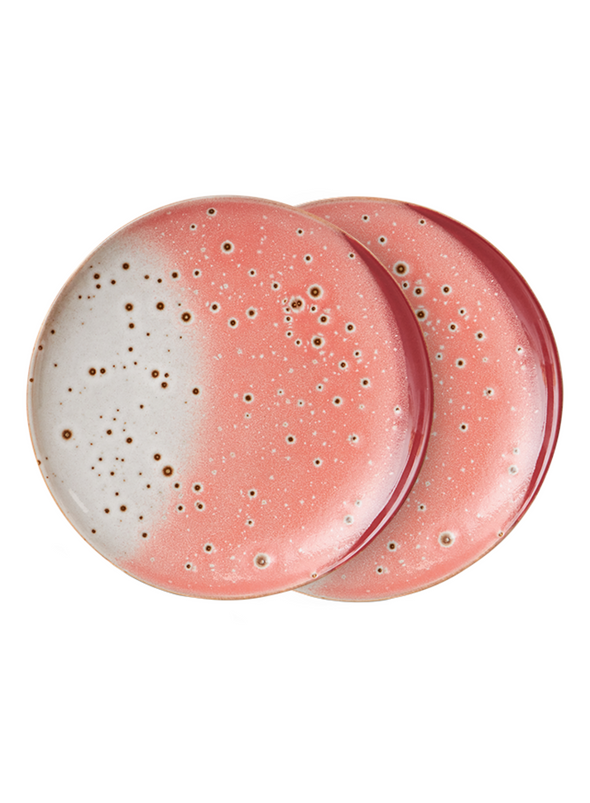 70s Ceramics Dessert Plate in Lychee from HK Living