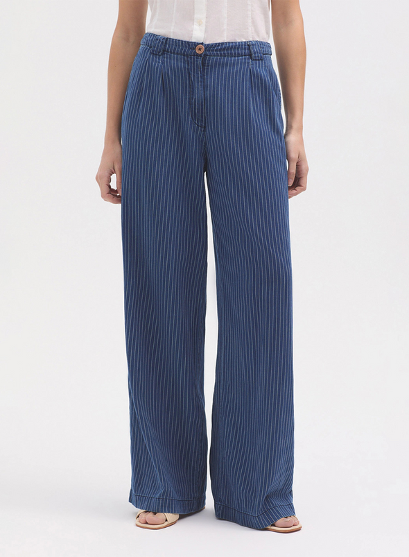 Striped Denim Pants with Pleats from Nice Things