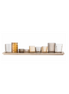 Houston Tray with 9 Brown Votives from Bloomingville