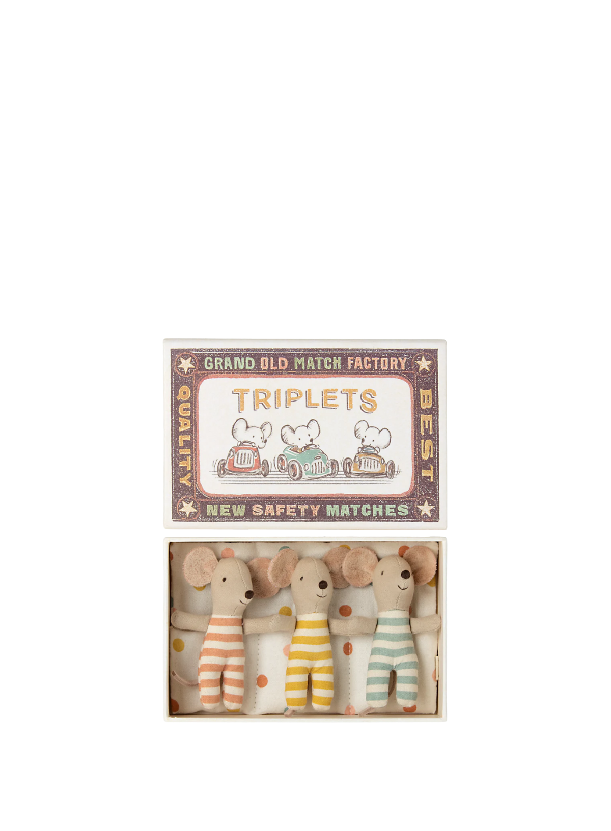 Maileg Triplets - Baby Mice in Matchbox