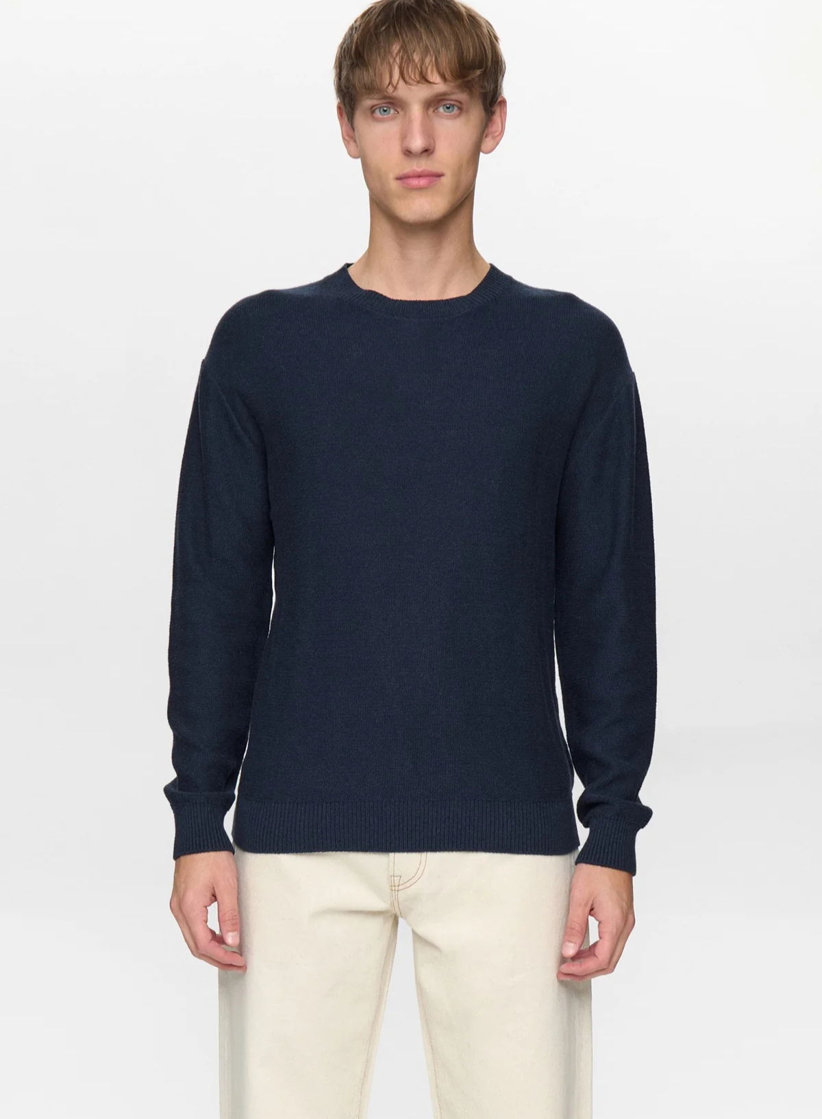 Anerkjendt Ebbe Cotton/Silk Knit in Sky Captain