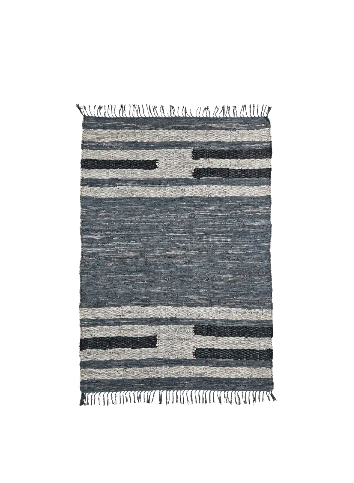 Dark Leather Rag Rug 120/180cm from Madam Stoltz