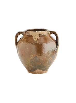 Mustard Stoneware Vase with Handles from Madam Stoltz