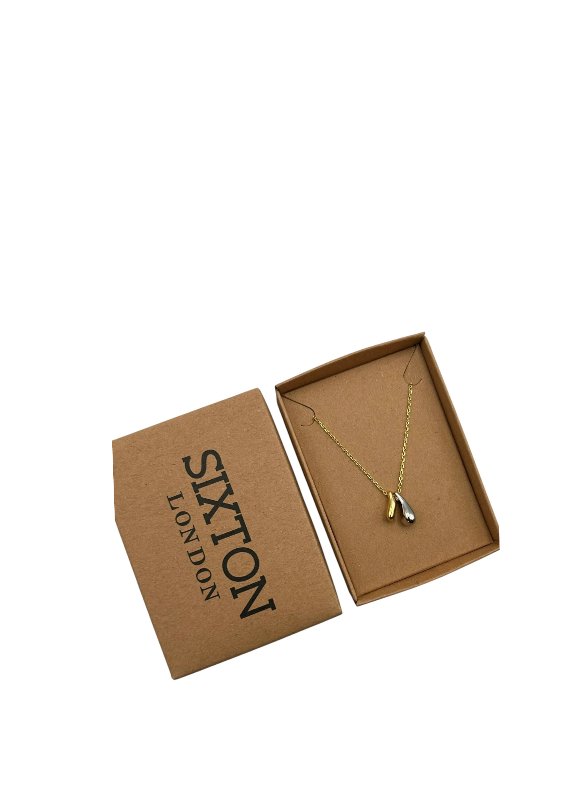 Gold & Silver Droplet Necklace from Sixton