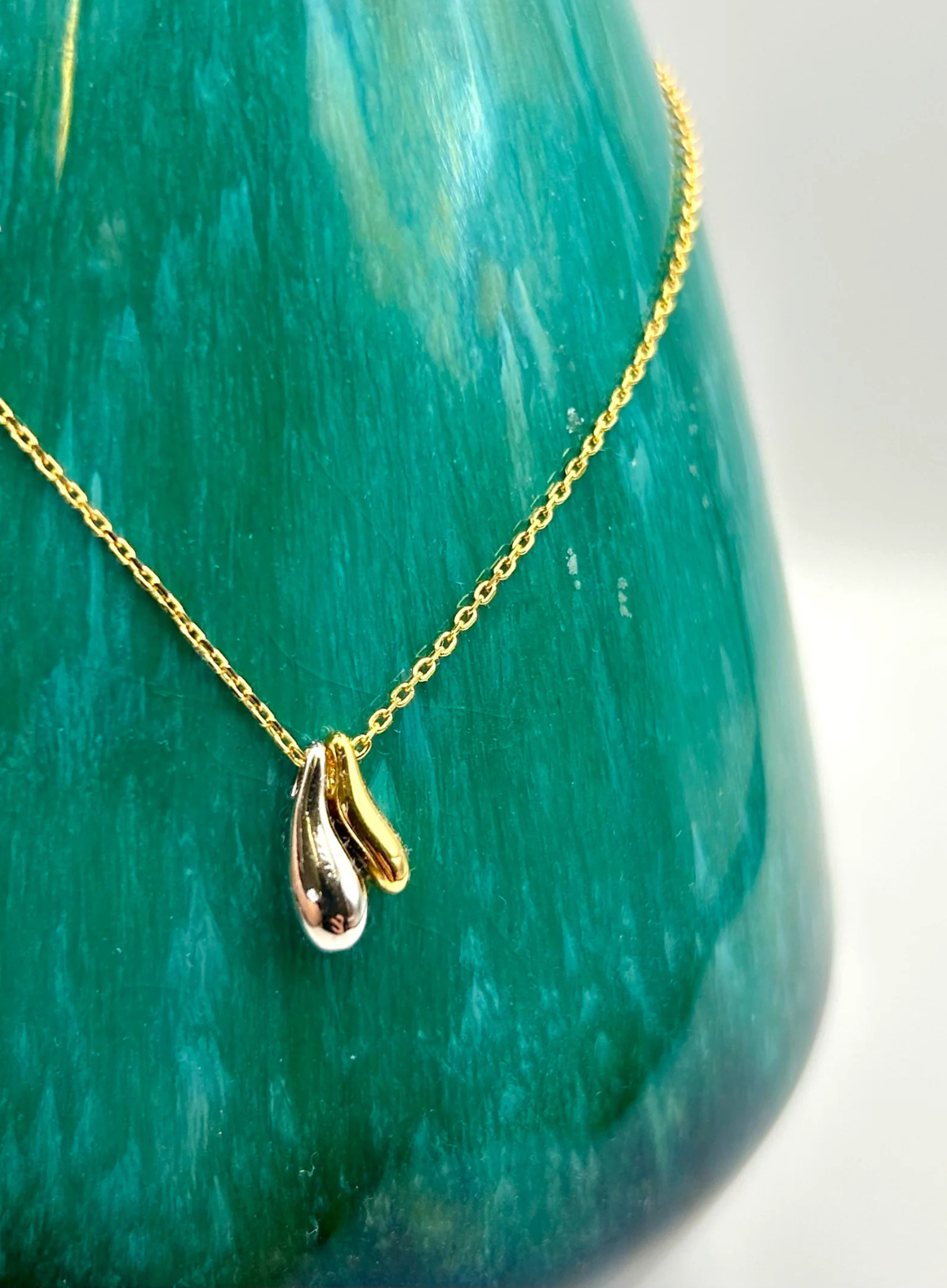 Gold & Silver Droplet Necklace from Sixton