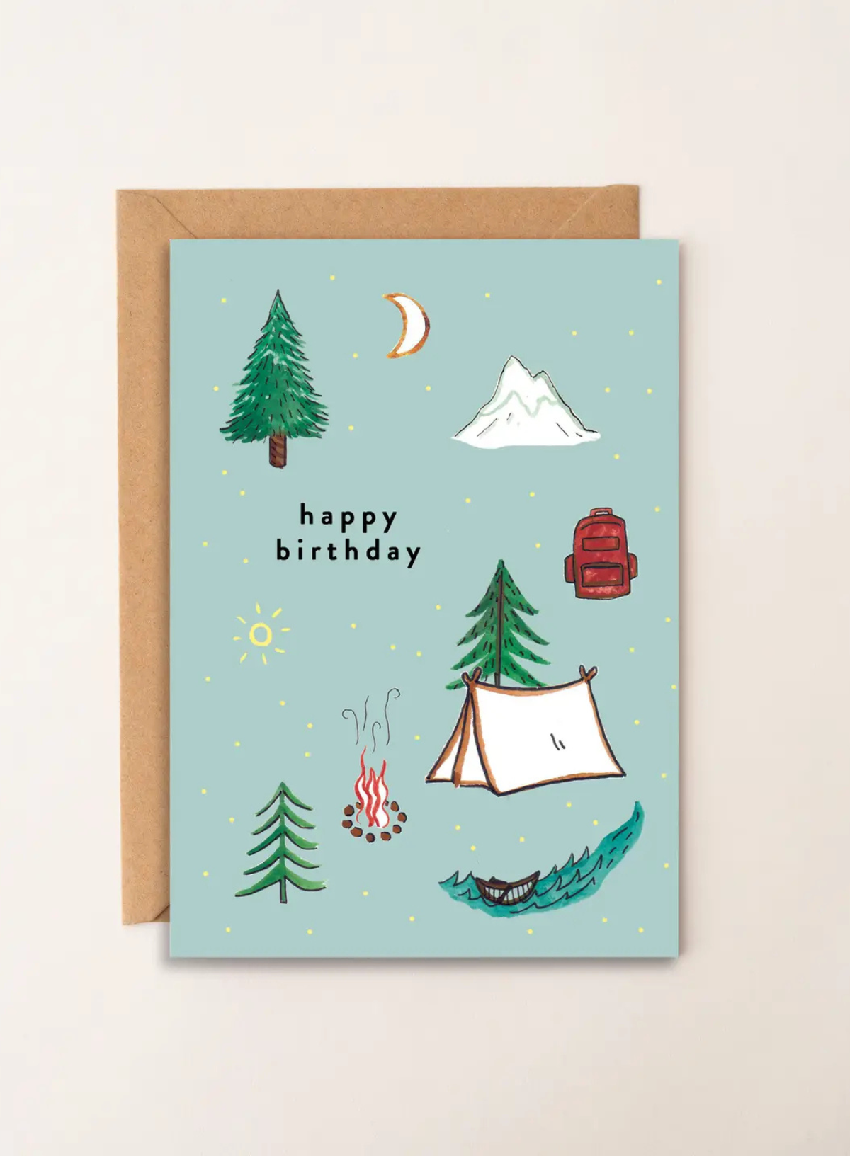 Happy Birthday Camping Card from Charis Raine Illustration