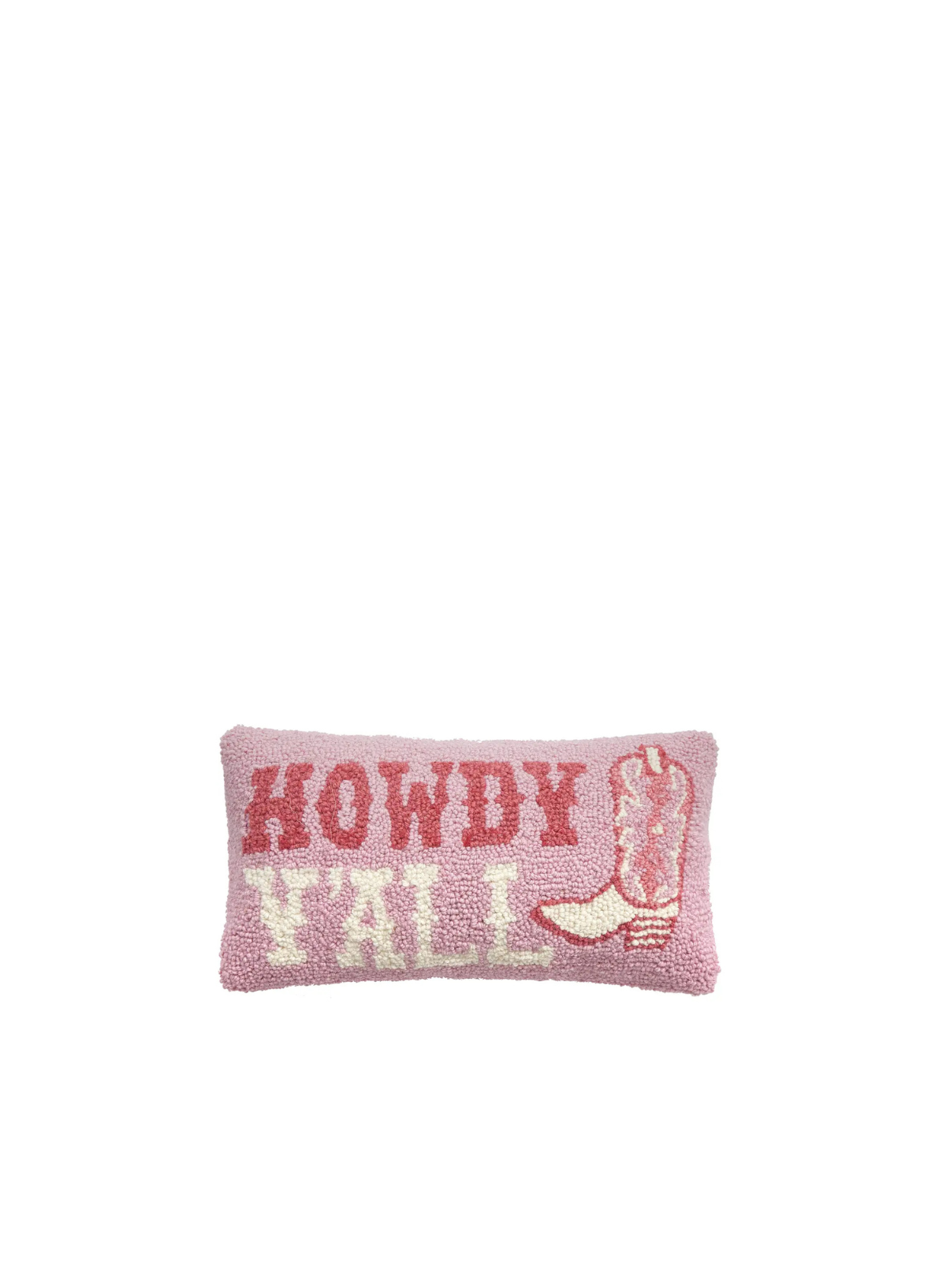 Howdy Ya'll Hook Cushion in Pink from Peking Handicraft
