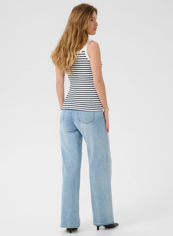 Liddy Tank Top in Chalk/Black Stripe from Kaffe