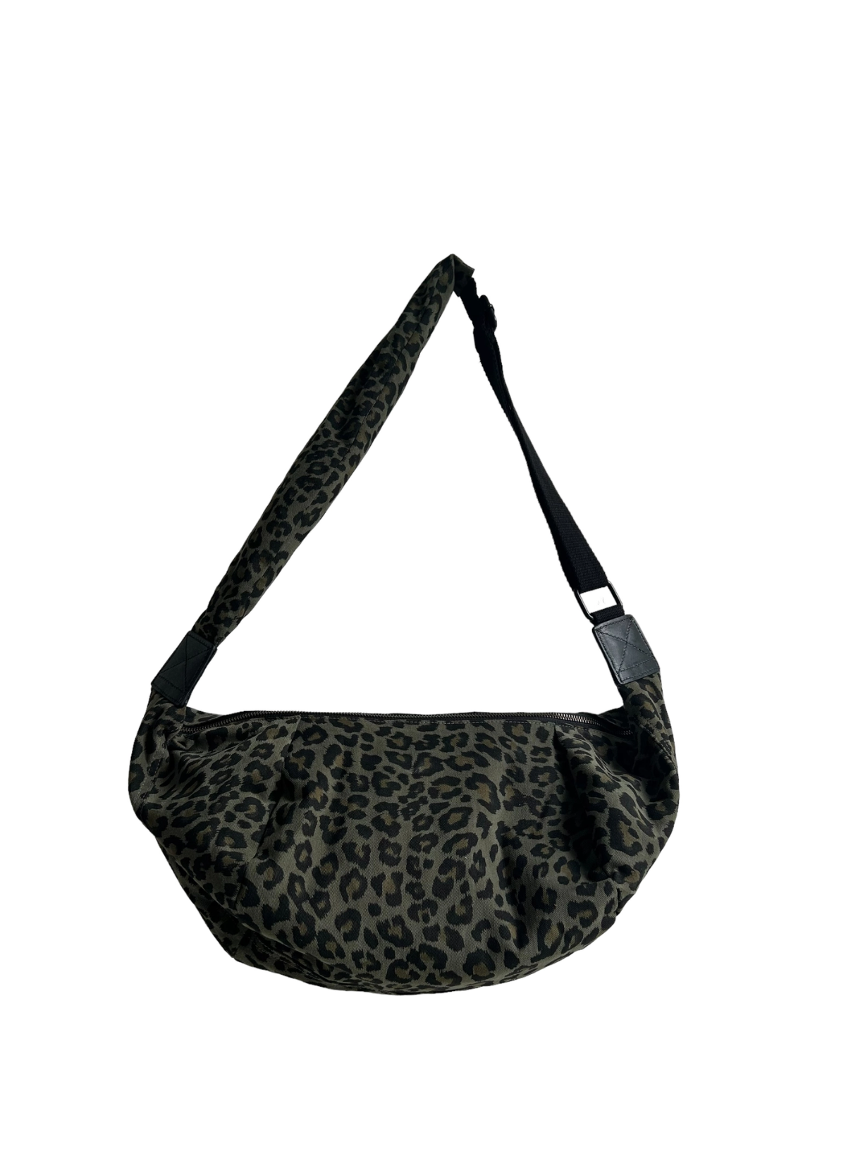 Sixton Brixton Cross Body Sling Bag - Green Leopard Print - Large