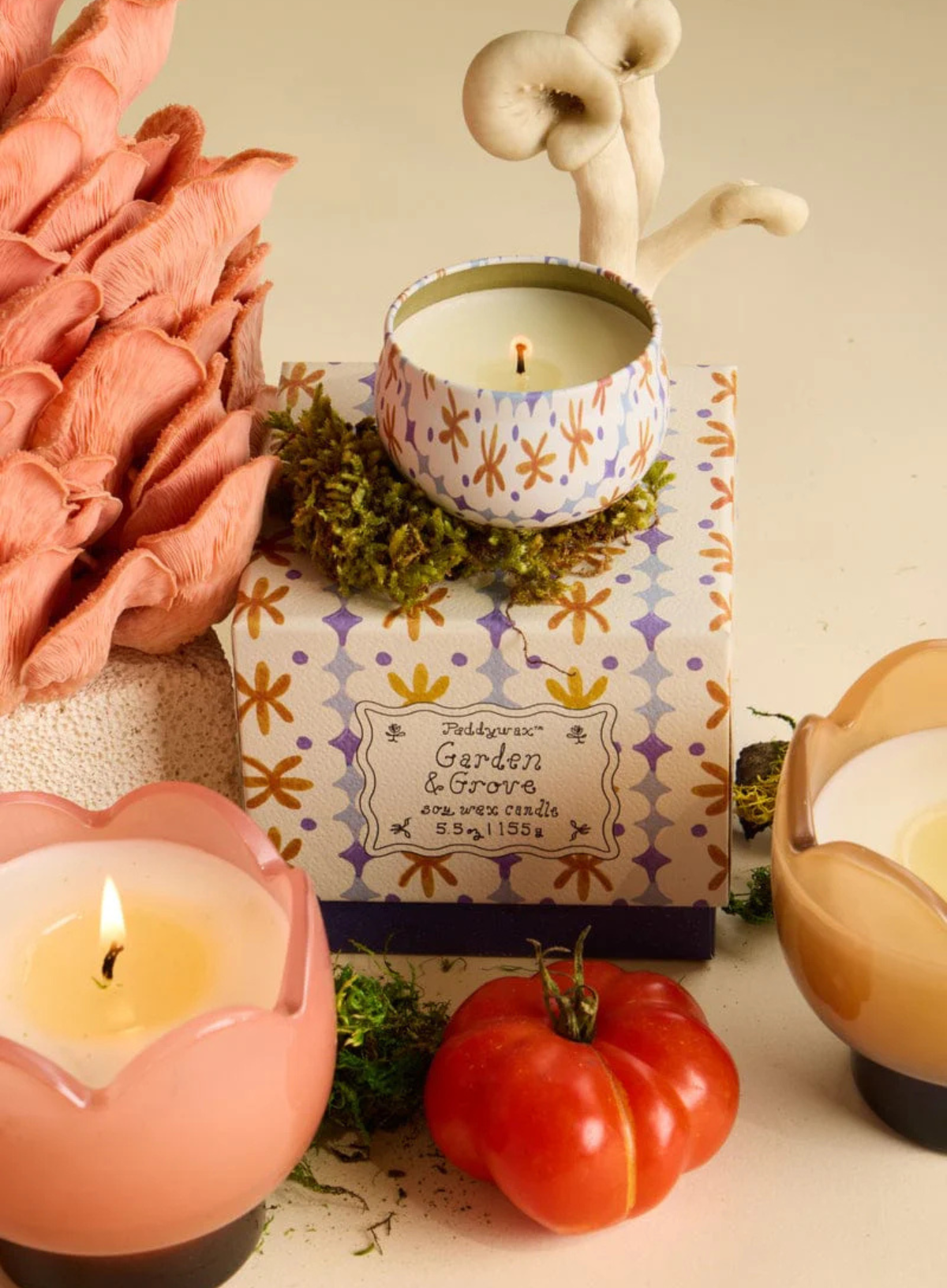 Paddywax Tulip 2oz Printed Tin -  Bronzed Gardenia