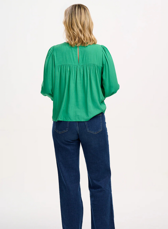 Hyma Top in Green, Leopard Floral from Sugarhill