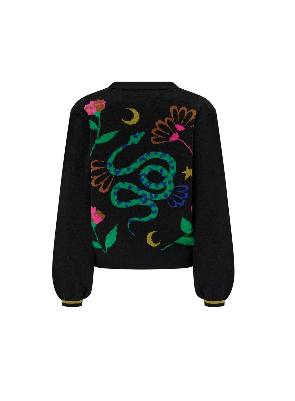 Adrian Cardigan in Black Snake Floral from Sugarhill