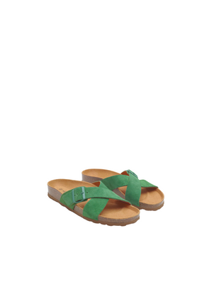Bio Crossed Strap Sandals in Green 517 from Nice Things