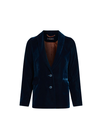 Brooke Blazer Gamine Velvet in Pond Blue from King Louie