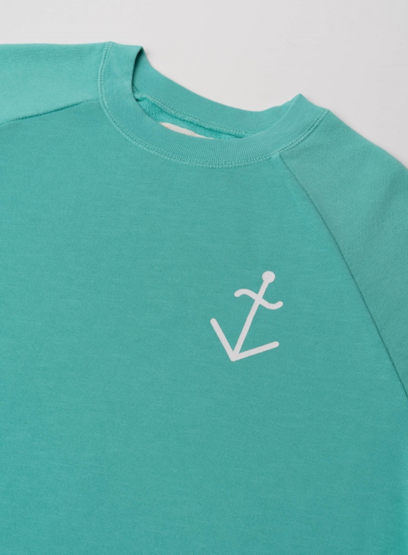 Logo Sweatshirt in Gumdrop Green/Ecru from La Paz