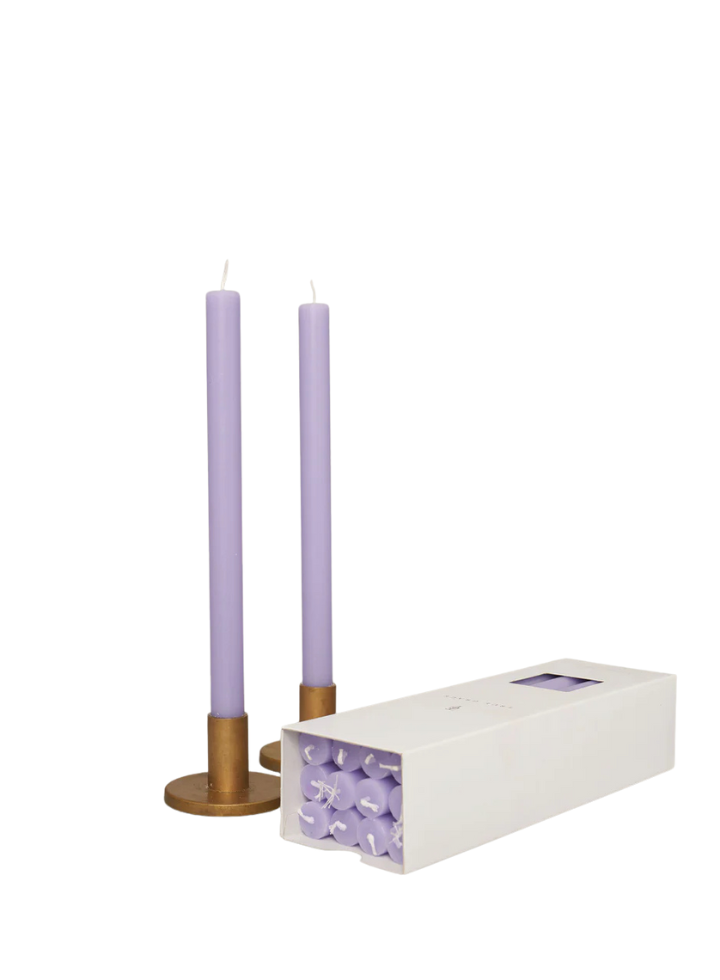 Paraffin Wax Dinner Candle in Lilac from True Grace