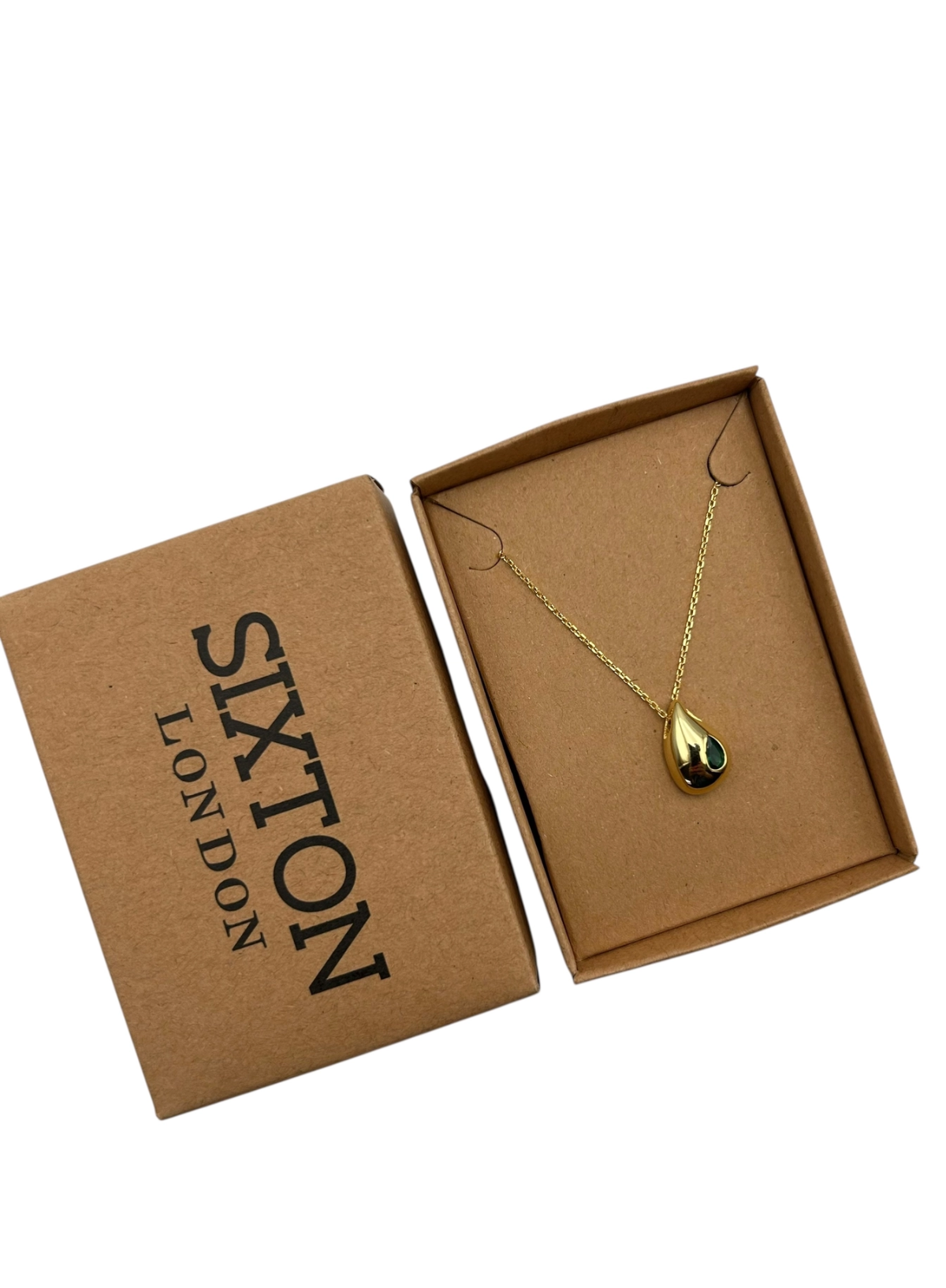 Sixton Green Droplet Necklace