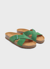 Bio Crossed Strap Sandals in Green 517 from Nice Things
