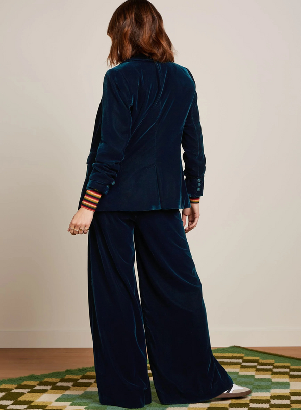 Brooke Blazer Gamine Velvet in Pond Blue from King Louie