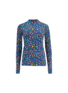 Annika Jersey Top in Bright Navy, Mottled Leopard from Sugarhill