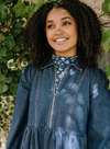 Annika Jersey Top in Bright Navy, Mottled Leopard from Sugarhill