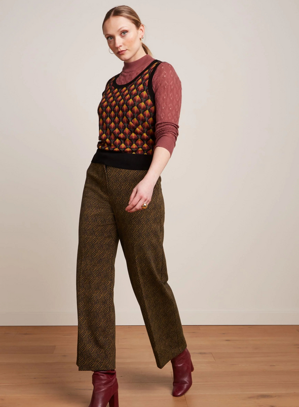 Federica Pants Ruby Jacquard in Black from King Louie