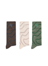 Box of 3 Sport Socks in Patterned Swirls Ecru Mix from Faguo