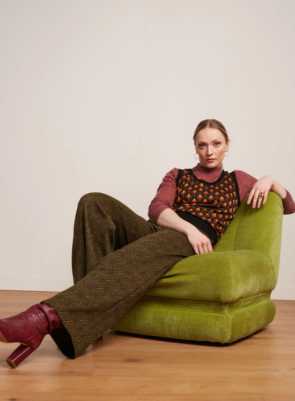 Federica Pants Ruby Jacquard in Black from King Louie