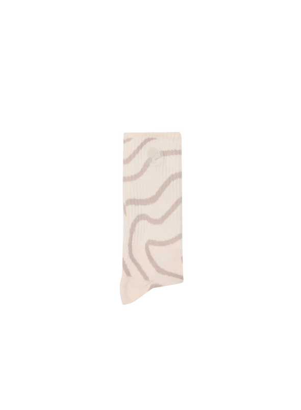 Box of 3 Sport Socks in Patterned Swirls Ecru Mix from Faguo