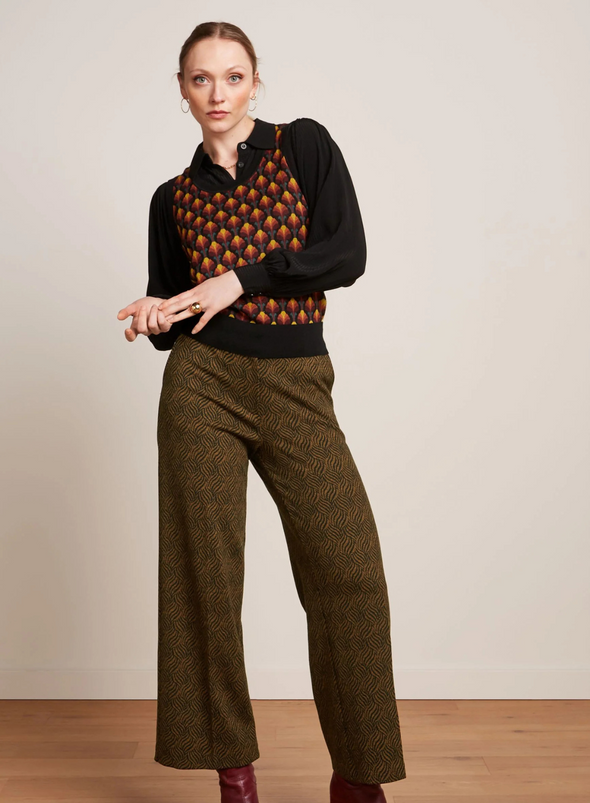Federica Pants Ruby Jacquard in Black from King Louie