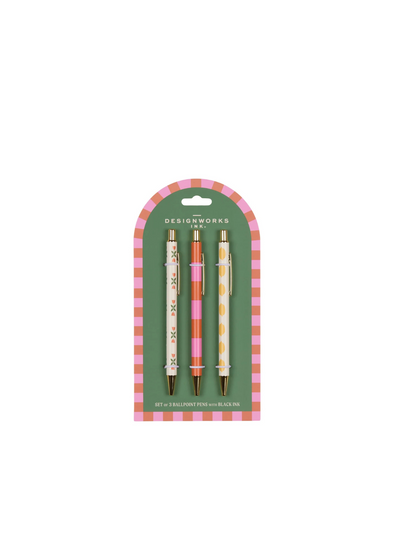 A Dopo Set of 3 Pens - Flower, Stripe, Lemon from Designworks Ink