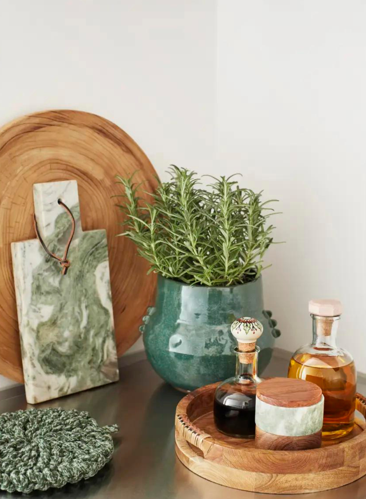 Wooden Tray With Cane from Madam Stoltz