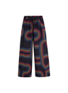 Ameera Wide Leg Trousers in Black, Retro Racer from Sugarhill
