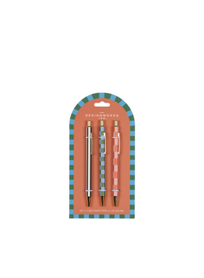 A Dopo Set of 3 Pens - Stripes & Checks from Designworks Ink