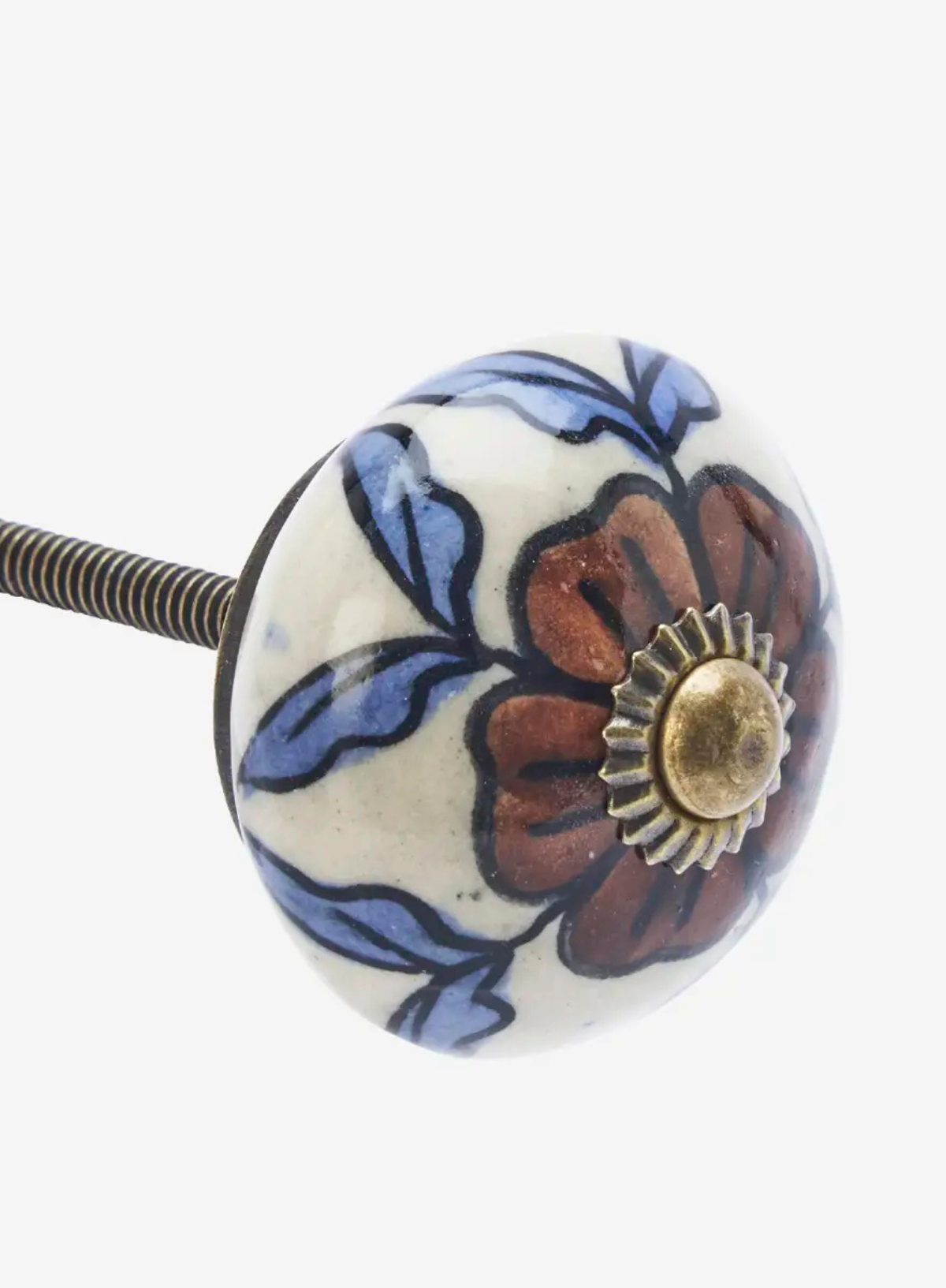 Madam Stoltz Bluey Hand Painted Stoneware Door Knob