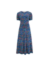 Minerva Jersey Tiered Midi Dress in Bright Navy Mottled Leopard from Sugarhill