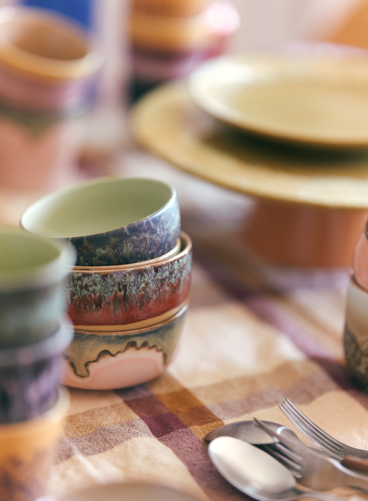 70s Ceramics Tapas Bowl in Orange/Beige from HK Living