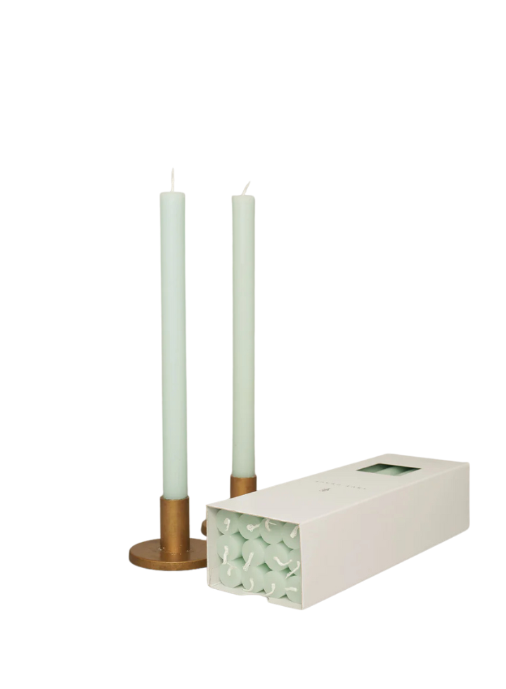 Paraffin Wax Dinner Candle in Eau de Nil from True Grace