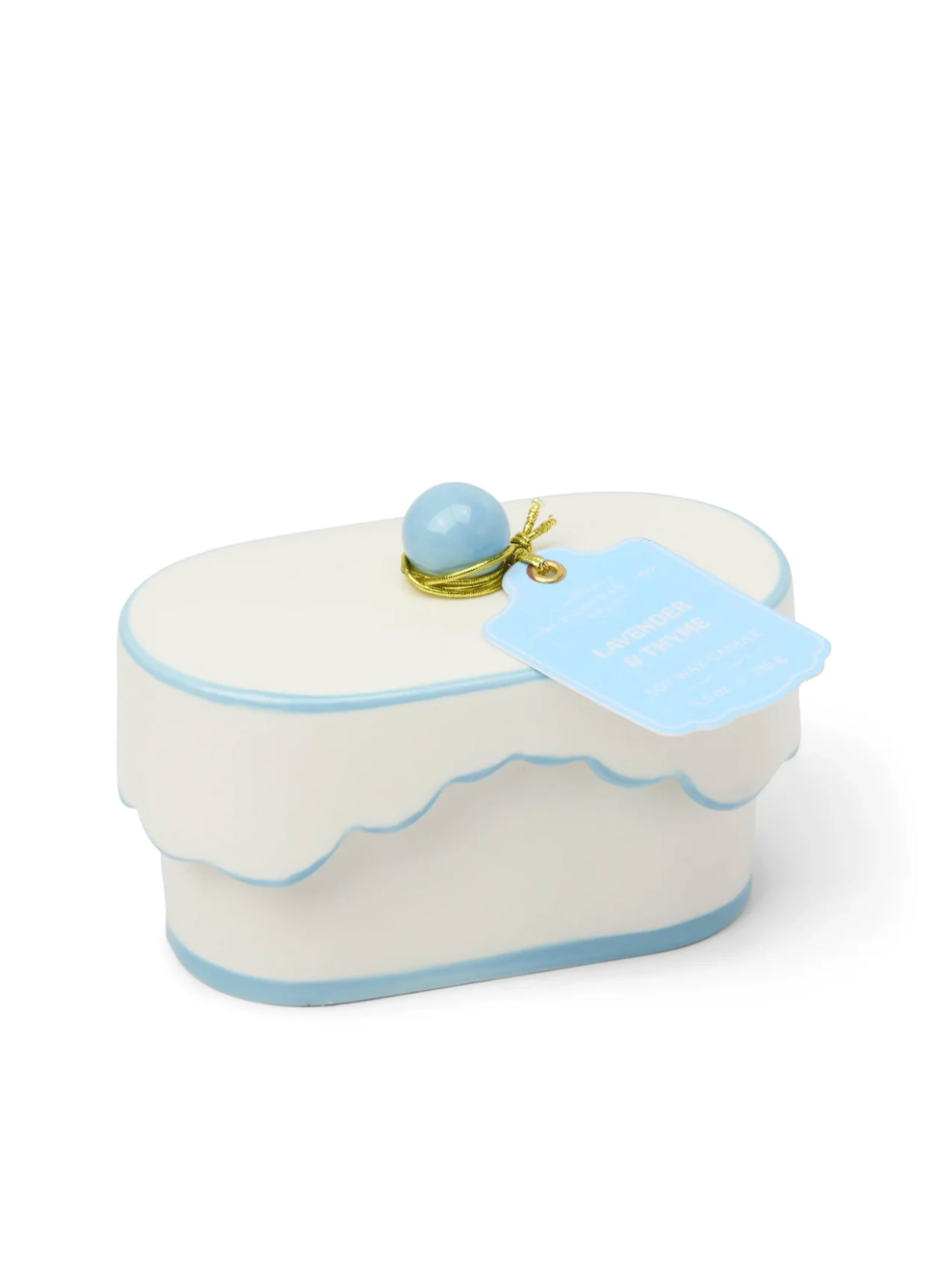 Paddywax Cherie 5.5oz/155g Ceramic Dish Candle - Blue - Lavender & Thyme