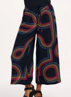 Ameera Wide Leg Trousers in Black, Retro Racer from Sugarhill