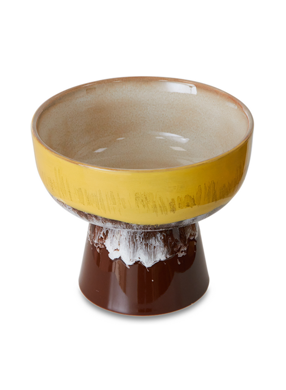 70s Ceramics Tapas Bowl on Base L in Creek from HK Living