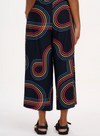 Ameera Wide Leg Trousers in Black, Retro Racer from Sugarhill
