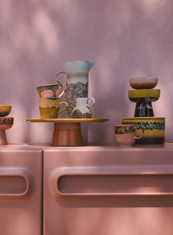 70s Ceramics Tapas Bowl on Base L in Creek from HK Living