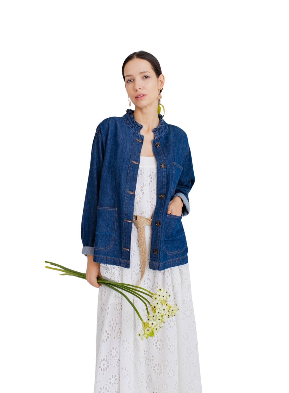 Elliot Denim Jacket in Mid Wash Denim from Bonté