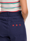 Rowan Trousers in Navy Triple Star from Sugarhill